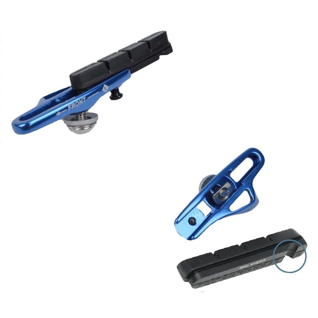 2x Bike Brake Pads, No Noise Road Mountain Cycle Rubber Brake Shoes, Anti-Skid Brake Blocks Set