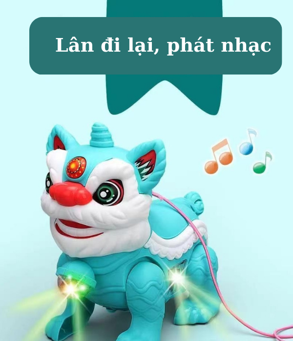 Đồ chơi chú bò,  chú chó, lợn, heo, lân phát nhạc, đèn, di chuyển đi lại