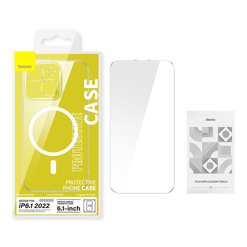 Ốp lưng nhựa hỗ trợ sạc từ tính Baseus Crystal Series Magnetic Case For I.P 14