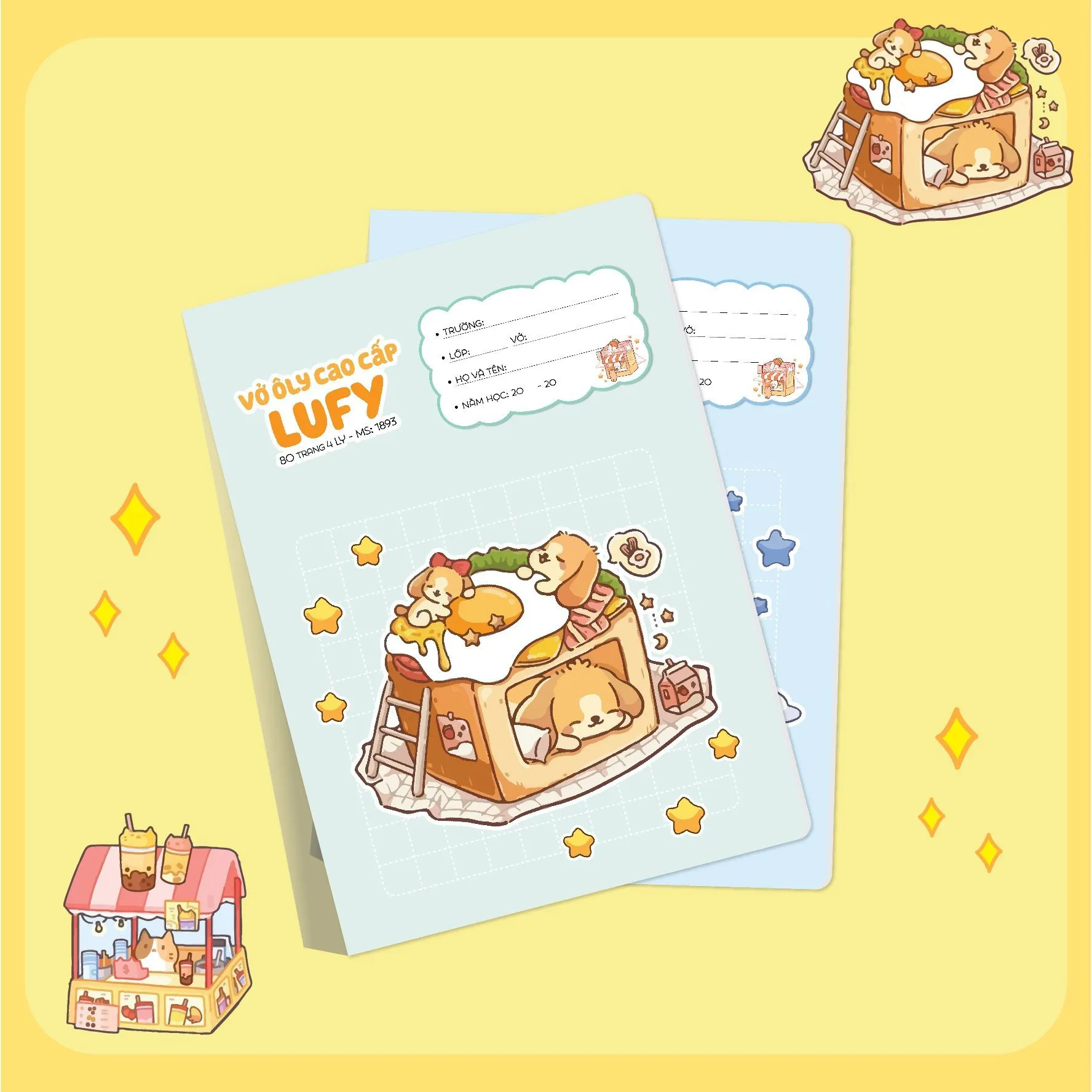 Vở 4 ô ly Hải Tiến 80 trang LUFY 1893 - Định lượng 100gsm