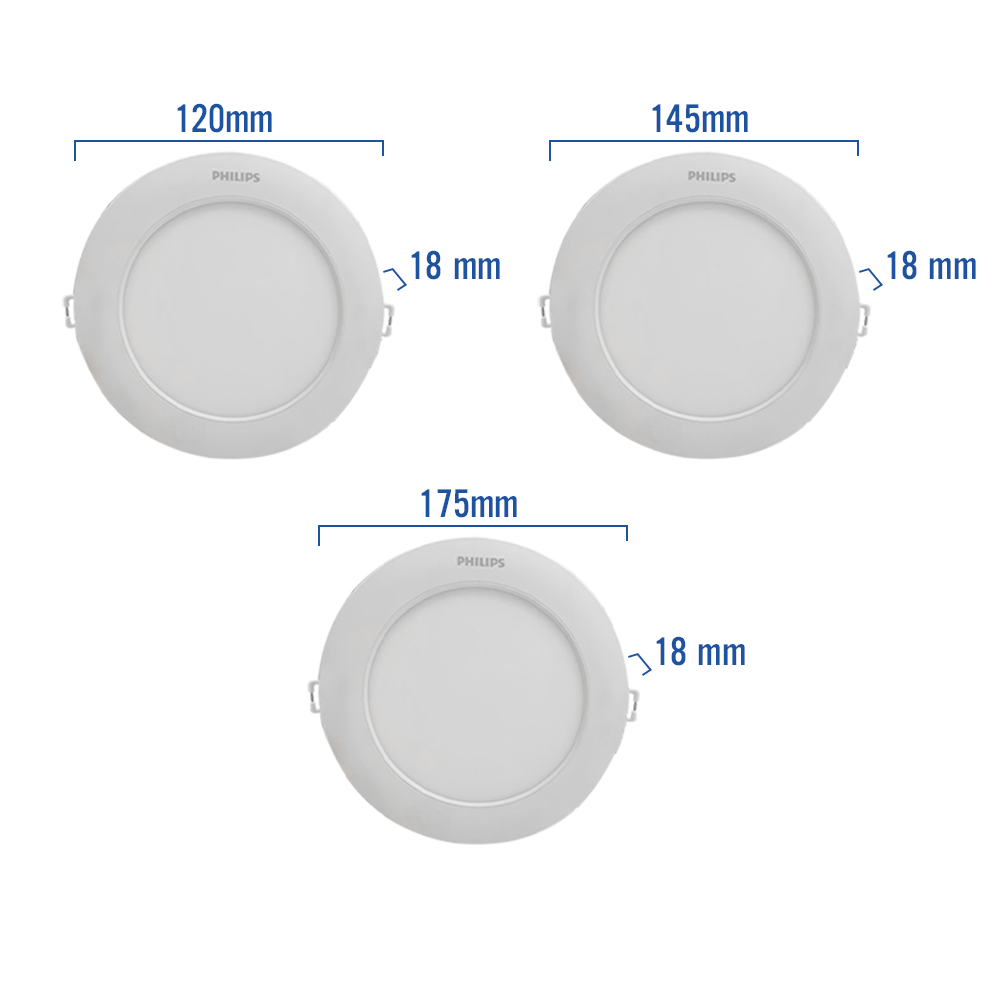 Bộ đèn Philips LED âm trần DL262 công suất (6W, 9W, 12W)