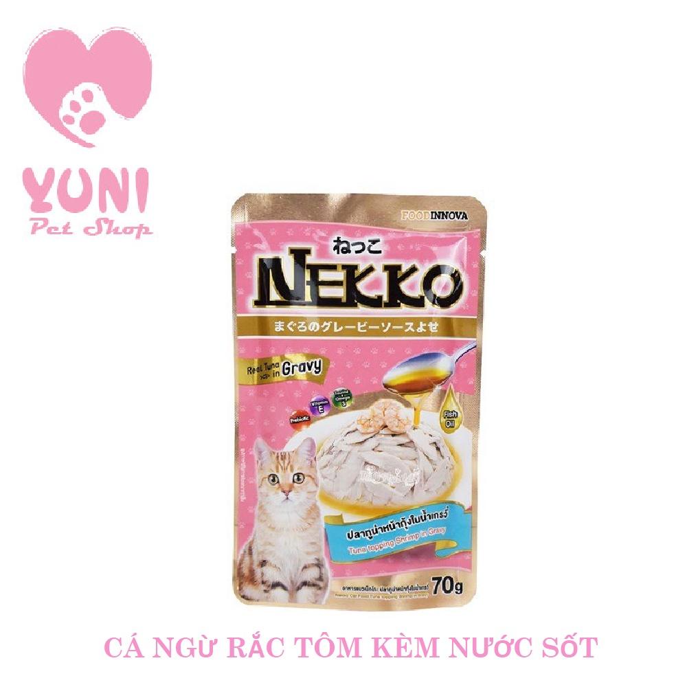 Combo Mix 5 Vị Pate NEKKO Thức Ăn Cho Mèo Dạng Nước Sốt 70g x 5 gói - Yuni Pet Shop