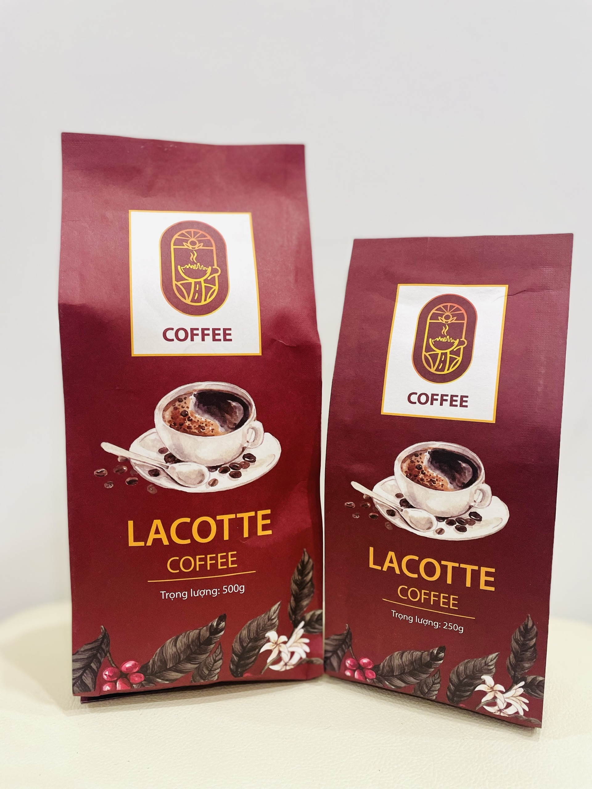 Cà phê 50%Culi và 50% Robuta rang xay dạng bột Lacotte Coffee LC001 Loại 250gr