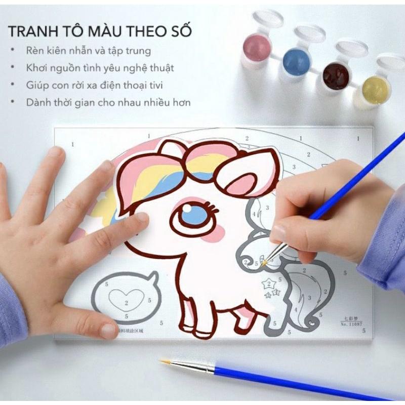 Tranh sơn dầu tô màu size 10x15cm dành cho trẻ em