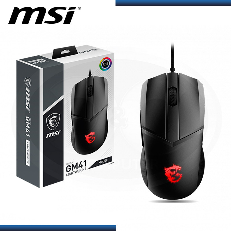 Chuột gaming có dây MSI Clutch GM41 Lightweight (màu đen) Hàng chính hãng