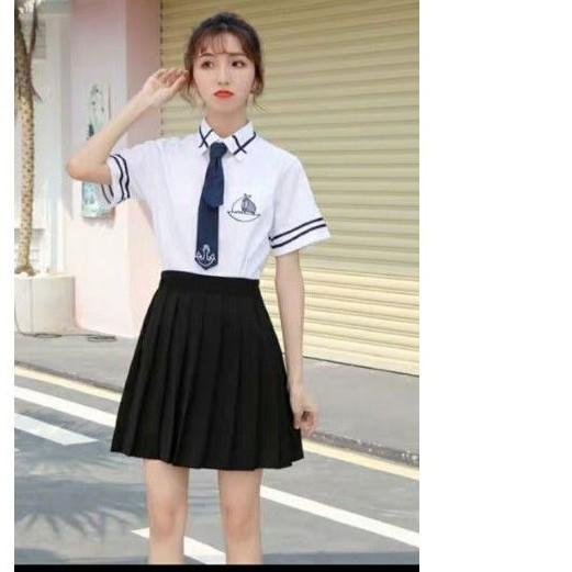 Chân váy xếp ly loại dài trong có quần C042