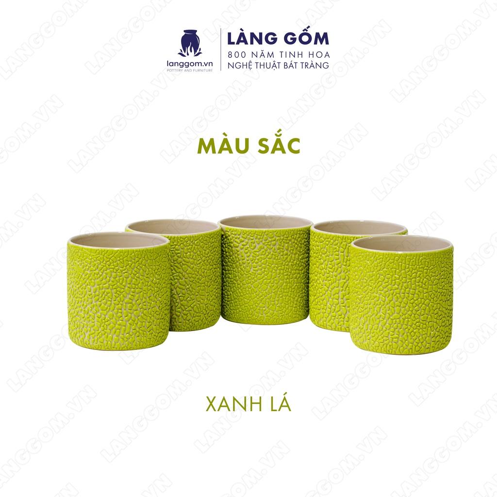 Cốc tách, ly uống nước kiểu hoa tiết men co chất liệu gốm sứ Bát Tràng cao cấp - Làng Gốm Bát Tràng