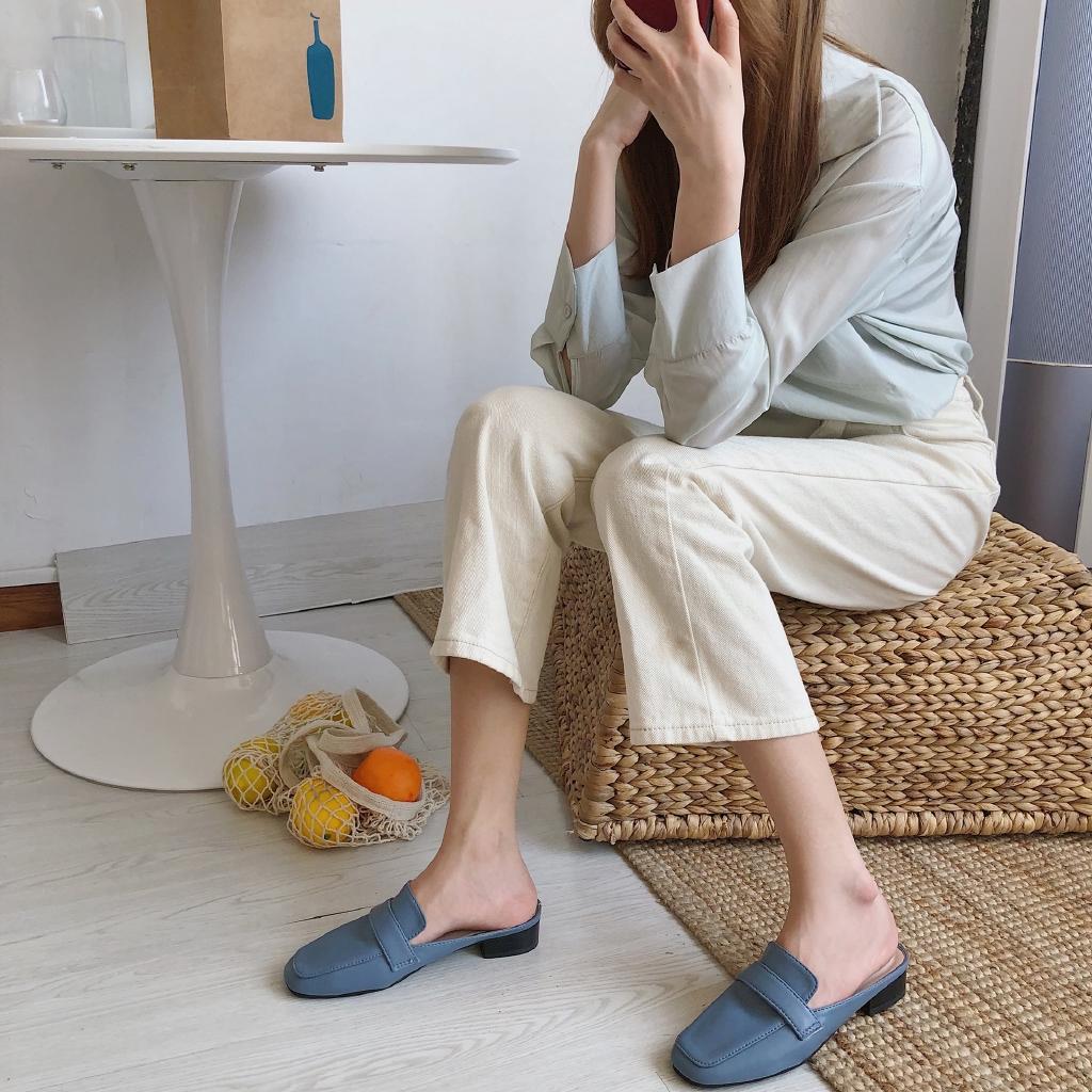 Dép bít mũi chất liệu da PU thời trang cá tính