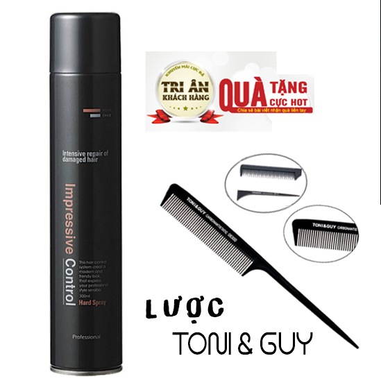 Gôm xịt tóc tạo kiểu siêu cứng, giữ nếp lâu Mugens Hair Spray Hàn Quốc 300ml + Lược