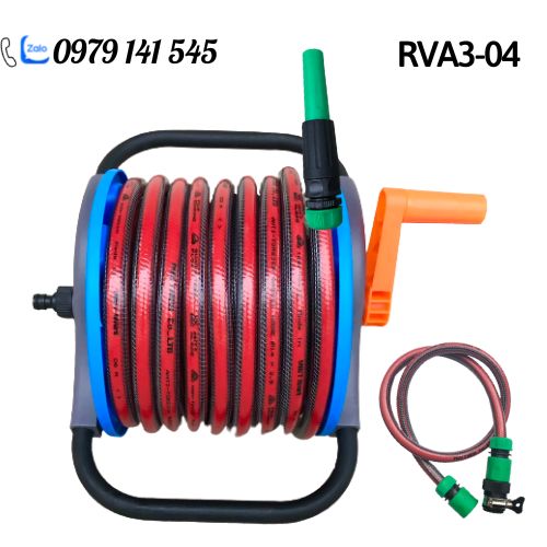 Bộ Rulo Tưới Cây, Rửa Xe Đa Năng RVA3, 15m Dây tưới Cao cấp siêu bền, chống gập chống xoắn kèm đủ Vòi tưới và phụ kiện nối nhanh dễ dàng sử dụng