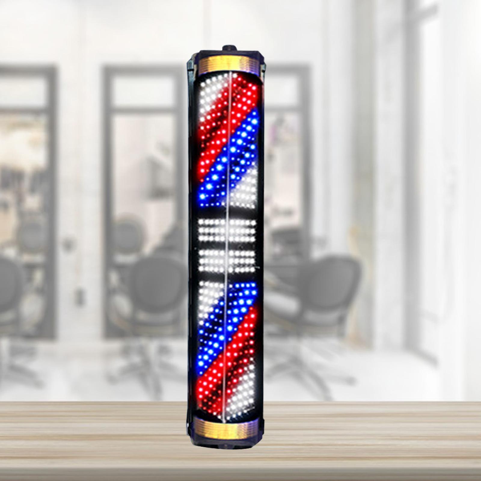 Rotating Pole LED Light Wall Mounted Barber Shop Sign Open Hairs Salon