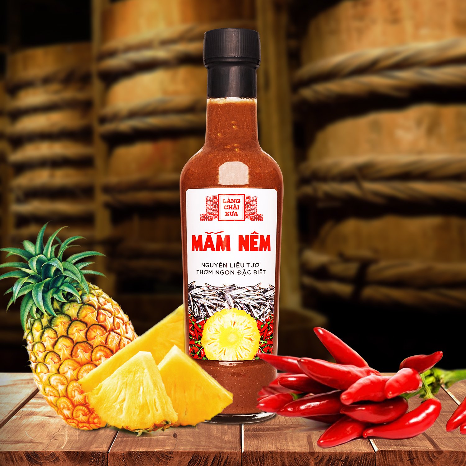 Đặc Sản Phan Thiết - Combo 4 Chai Nước Chấm Pha Sẵn Làng Chài Xưa Nguyên Liệu Tươi
