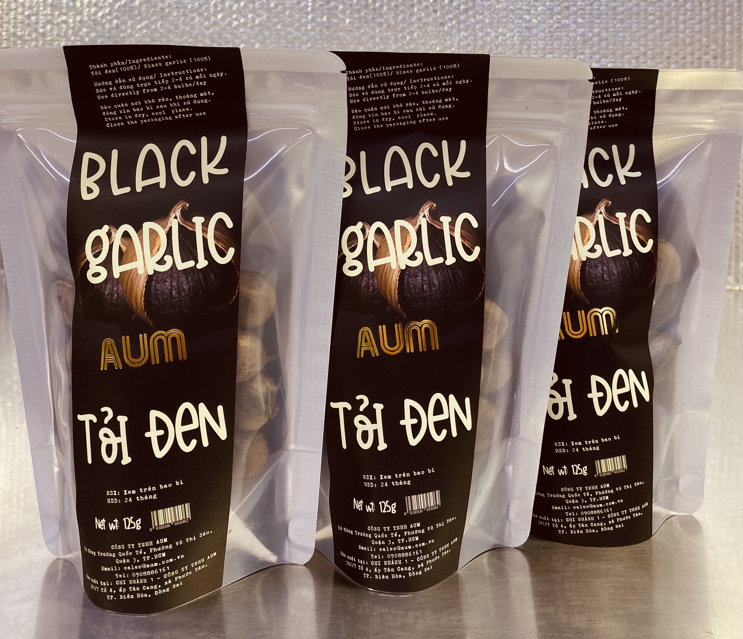 Combo 3 túi Tỏi đen AUM còn vỏ 125g