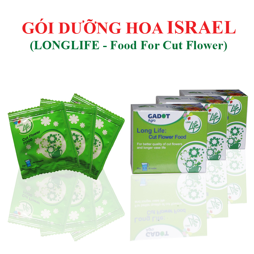 (COMBO 30 GÓI) GÓI DƯỠNG HOA TƯƠI LONGLIFE CỦA ISRAEL GIỮ HOA TƯƠI LÂU GẤP 2 LẦN VÀ 14 NGÀY KHÔNG THAY NƯỚC MỚI