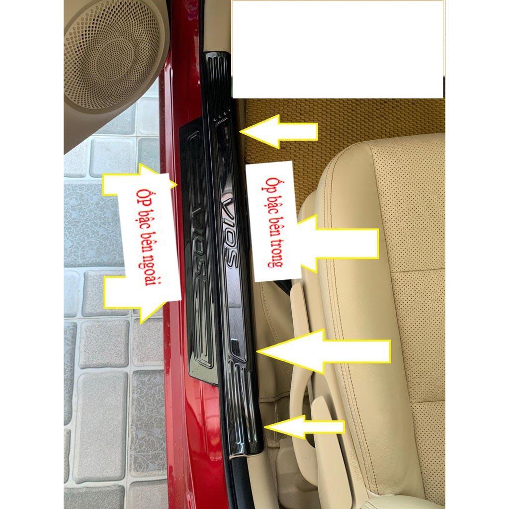 Ốp bậc cửa , nẹp bước chân Toyota Vios 2019-2022 cao cấp -mẫu Titan 8 chi tiết