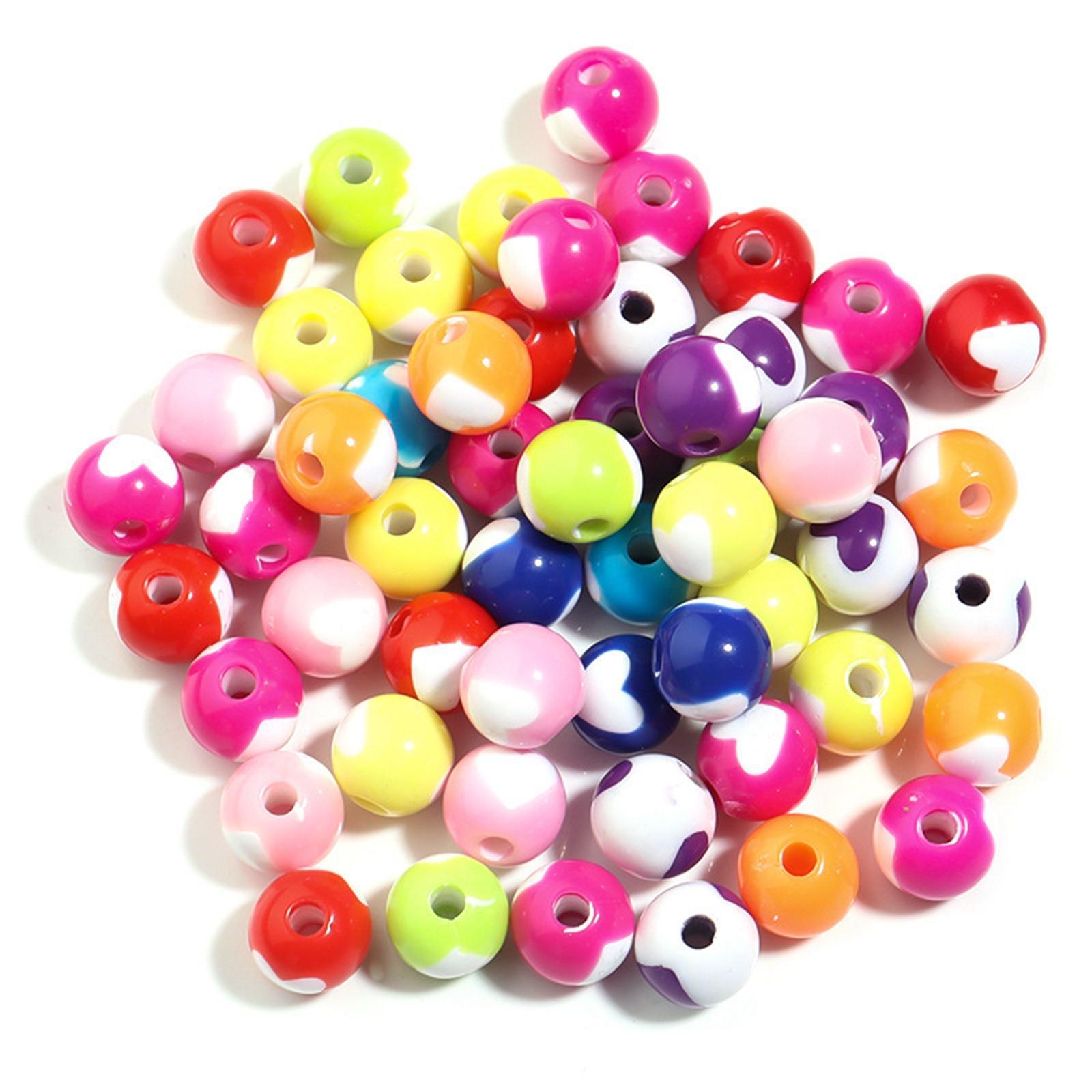 200PCS Acrylic Spacer Beads Mixed Colors Crafting Heart Beads for DIY Bracelet Necklace Jewelry Making