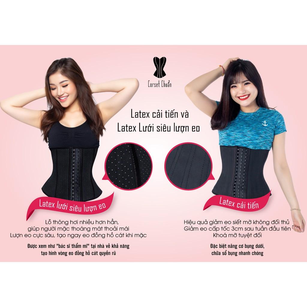 Đai Nịt Bụng Latex Corset Chuẩn Chính Hãng Hy Lạp Lưới -Tặng ngay 1 áo liner 100k