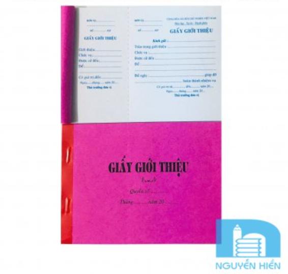 Giấy giới thiệu trắng 1 liên 52 tờ (13x19)cm