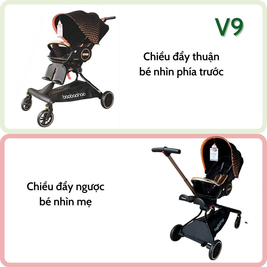 Xe đẩy cho bé BAOBAOHAO V9 2 chiều 3 tư thế xoay 360 độ ngồi - ngả - nằm cho trẻ sơ sinh - 5 tuổi, Xe đẩy gấp gọn cho bé