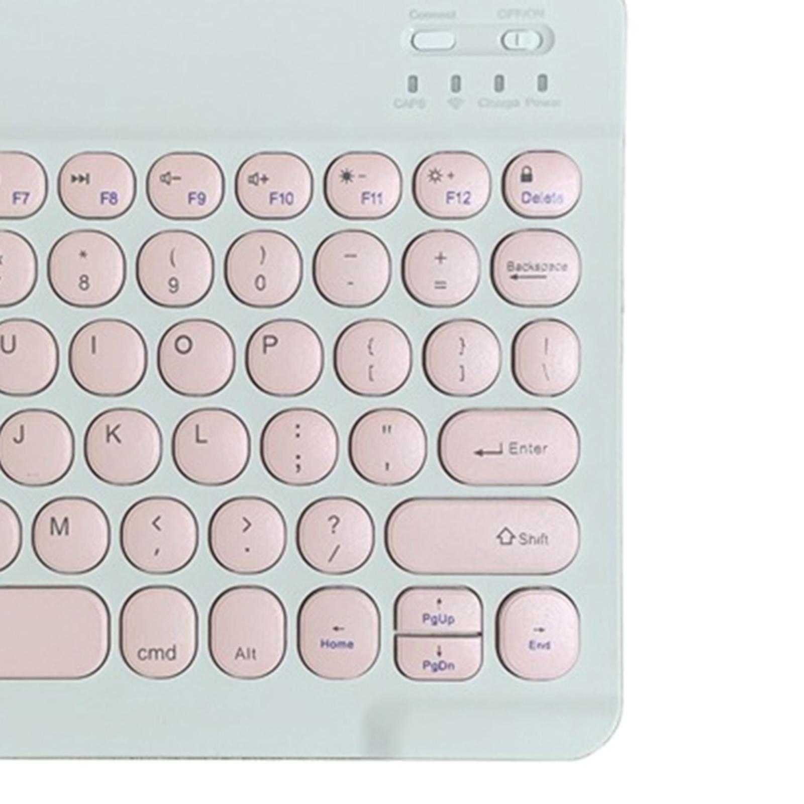 Round Keycap Wireless Bluetooth Keyboard for Phones Laptop Blue