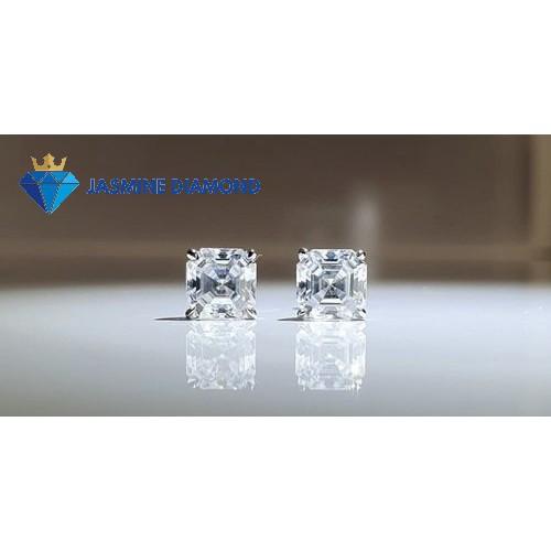 Kim cương nhân tạo Mỹ Moissanite giác cắt Asscher