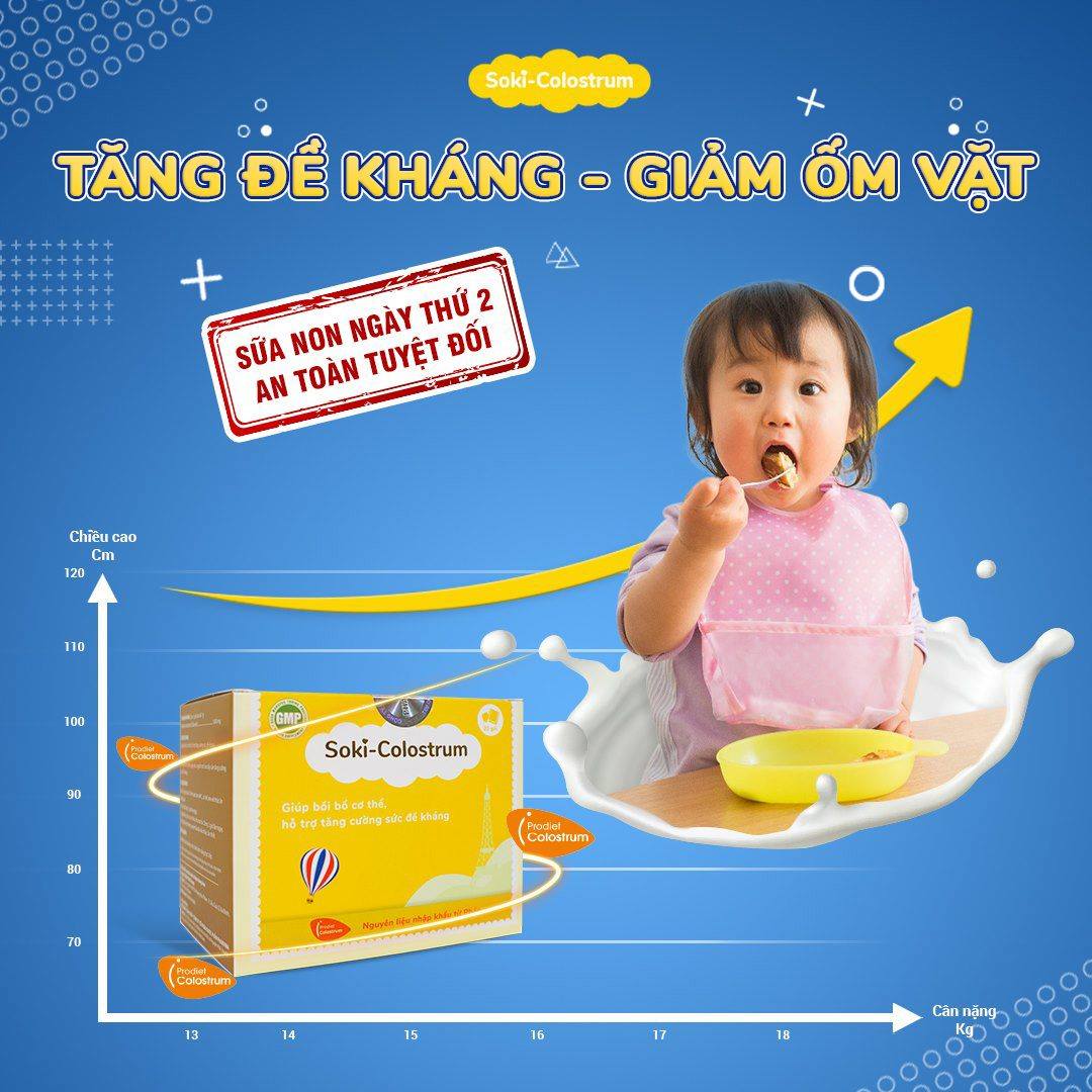 Bộ đôi ăn ngon và tăng đề kháng bứt tốc cho bé Soki Colostrum + Soki Deli