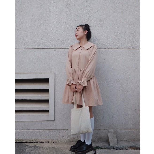 OLALASTUDIO Đầm linen dáng babydoll tay dài - Finn Line Dress