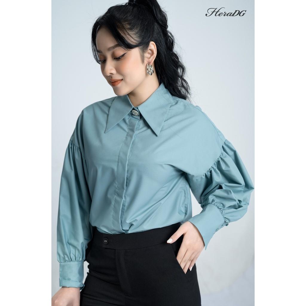 Áo Sơ Mi Nữ Thiết Kế Cổ Đức Bản To Tay Bồng HeraDG - SASBA018