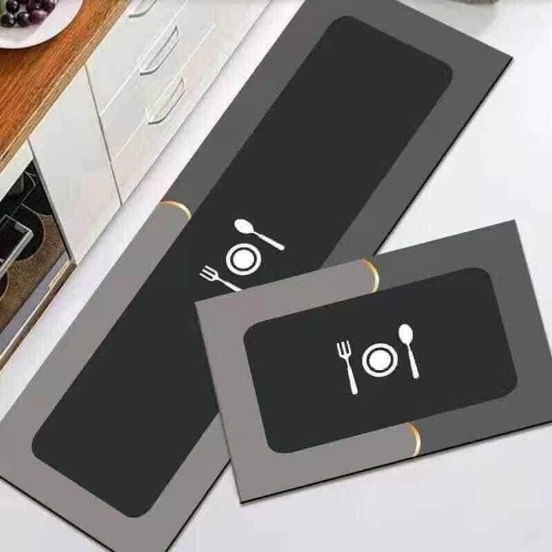 Thảm lau chân siêu thấm hút nước silicon - Thảm nhà bếp chùi chân hình chữ nhật mẫu mới đế cao su chống trơn trượt, dễ giặt và vệ sinh sau khi dùng