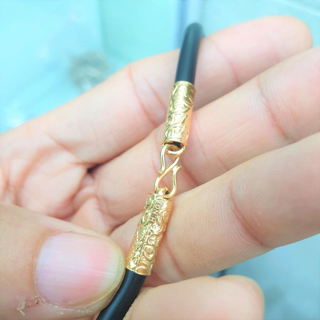 Dây Dù Đen Bọc Vàng Khắc Rồng Không Phai Cao Cấp-Dây Chuyền dùng lâu dài tắm rửa thoải mái