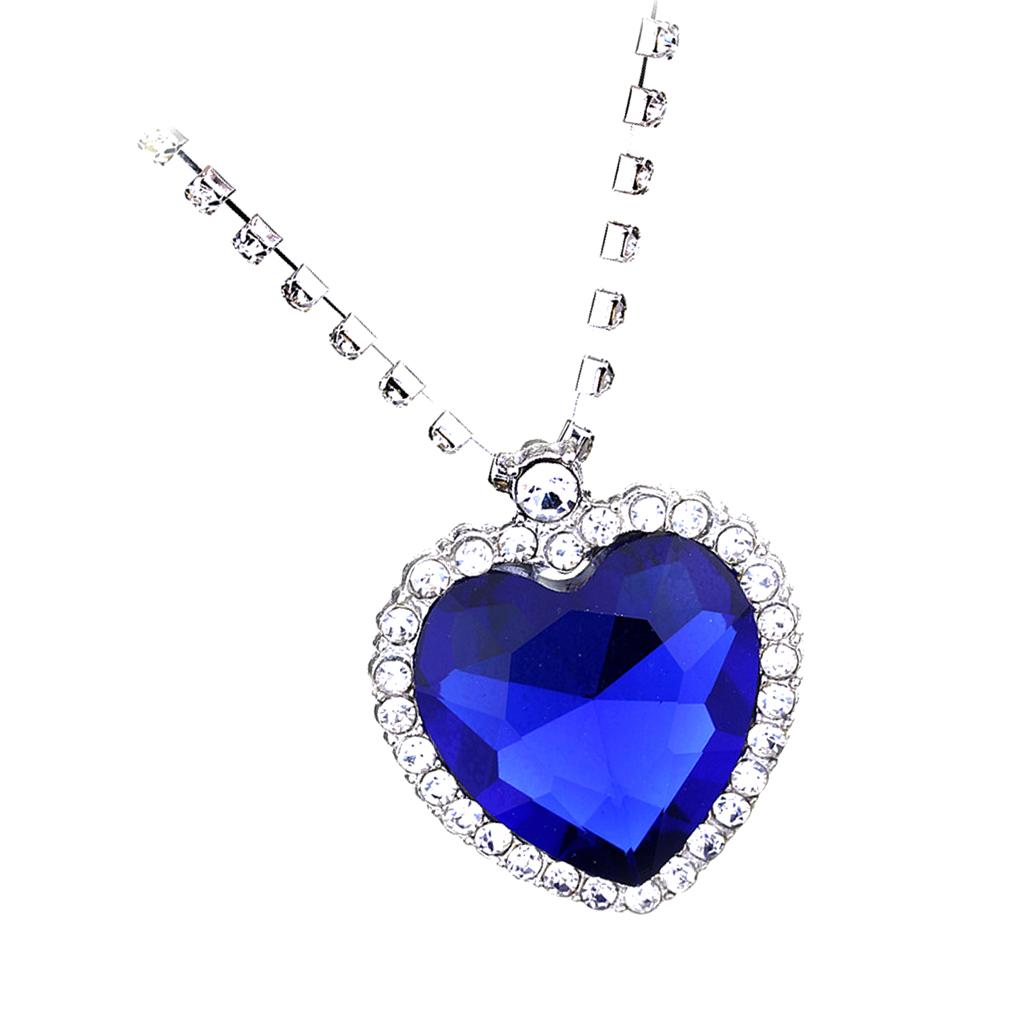Crystal Pendant Necklace Titanic Heart Of The Ocean Necklace Valentines Gift