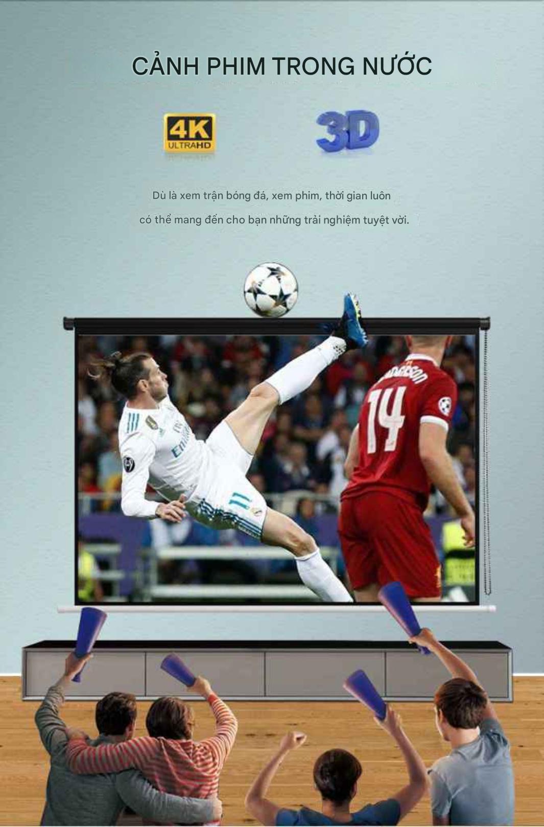 Màn chiếu treo tường kéo dây chuỗi hạt pha lê (dạng rèm) Prima tỉ lệ 16:9 và 4:3 kích thước 60–100 inch ,Dùng cho máy chiếu mini &amp; văn phòng - Hàng nhập khẩu