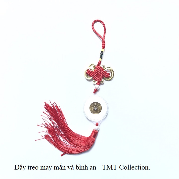 Dây treo như ý đồng xu 5 Yên Nhật, được bện bằng dây đỏ, có kết bình an, đem lại may mắn, thu hút tài lộc - TMT Collection - SP001142