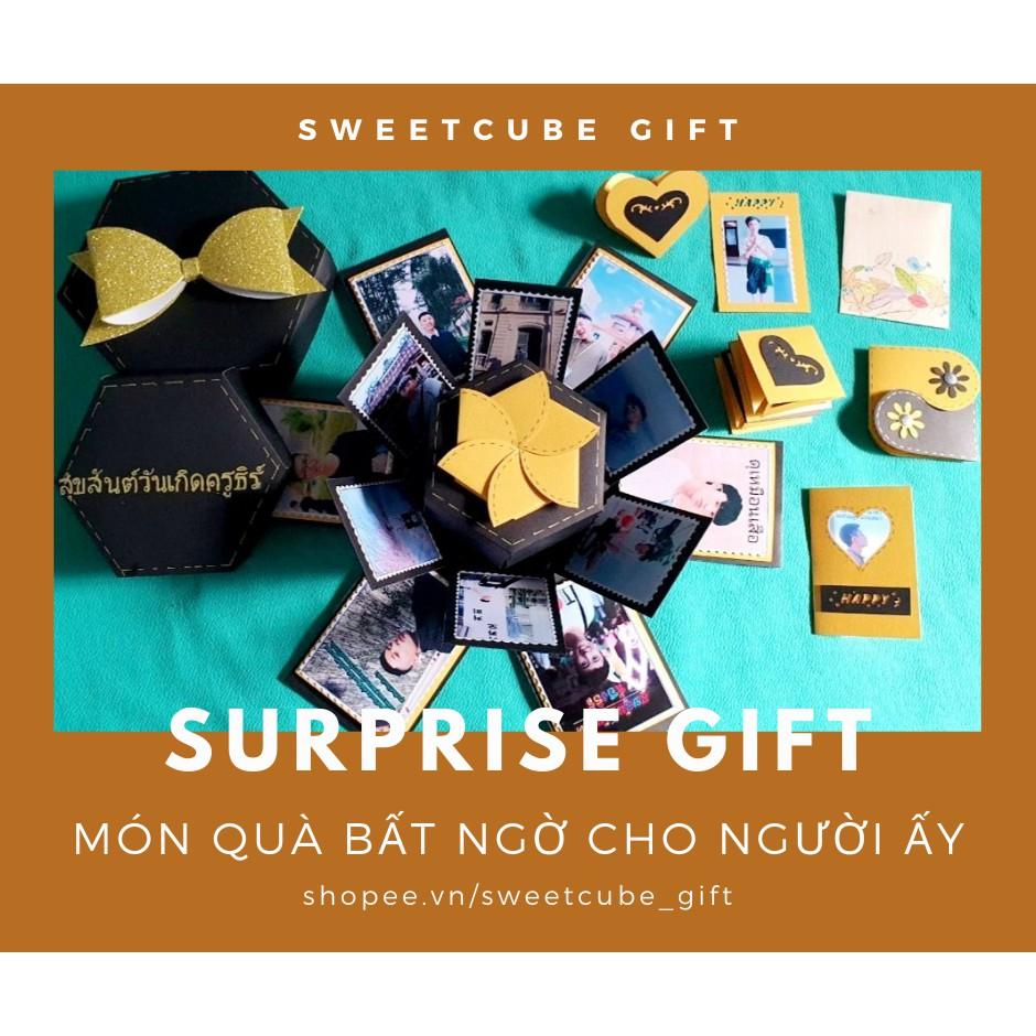 Hộp Quà Diệu Kỳ LOVE BOX LỤC GIÁC 5IN1_GOLD(19.5x19.5x13cm), Quà cho người Quan trọng