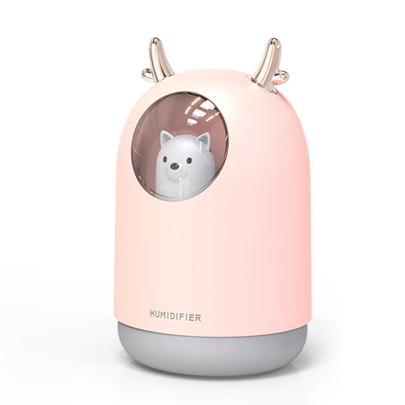 Thiết Bị Gia Dụng USB Tạo Độ Ẩm 300Ml Thú Dễ Thương Siêu Âm Cool Mist Hương Thơm Không Khí Máy Khuếch Tán Tinh Dầu Màu Sắc Lãng Mạn LED Humidificador