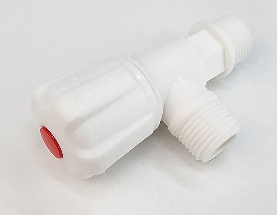 Bộ 3 Van góc giảm áp, T chia 1 chiều bồn cầu nhựa PP trắng Eurolife EL-TN03 (Trắng) (3 cái)