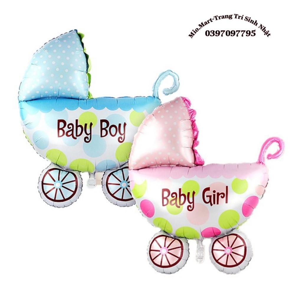 Bóng Bay Hình Chiếc Nôi Màu Hồng, Xanh Trang Trí Sinh Nhật Cho Bé BB93