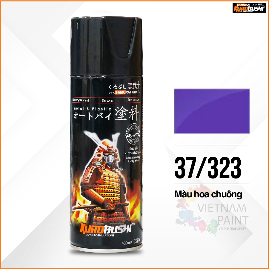 COMBO Sơn Samurai màu 323 gồm 4 chai đủ quy trình độ bền cao (Lót  – Nền 102 - Màu 323 - Bóng )