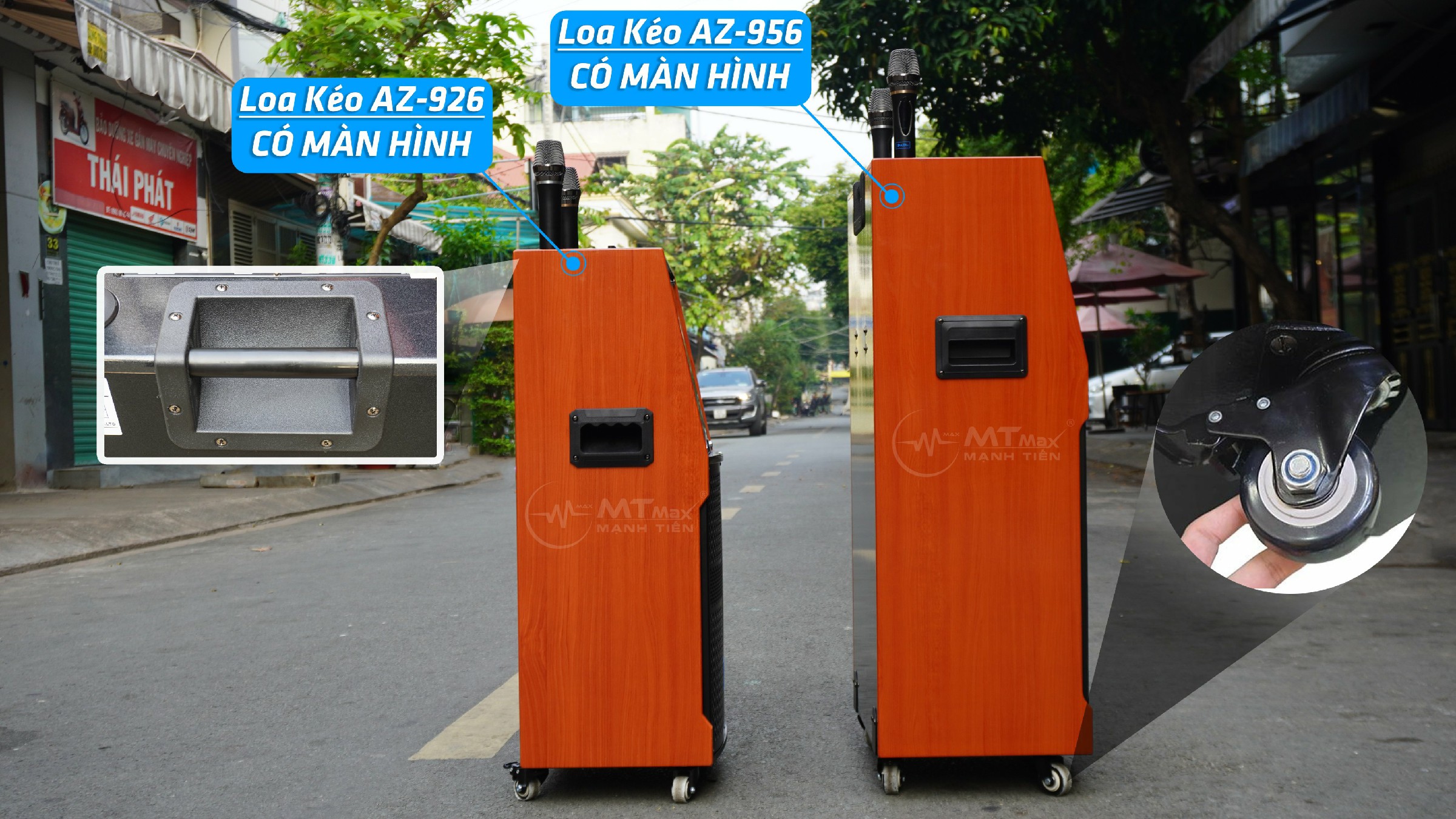 Loa kéo thông minh AZPro AZ-956 - Loa kéo di động 4 tấc, 3 đường tiếng, màn hình cảm ứng 17 inch - Sử dụng Android - Kết nối Wifi, Bluetooth, HDMI, USB, AUX, TF card - Chức năng livestream, hiệu ứng khán giả - Kèm 2 micro không dây UHF - Hàng chính hãng