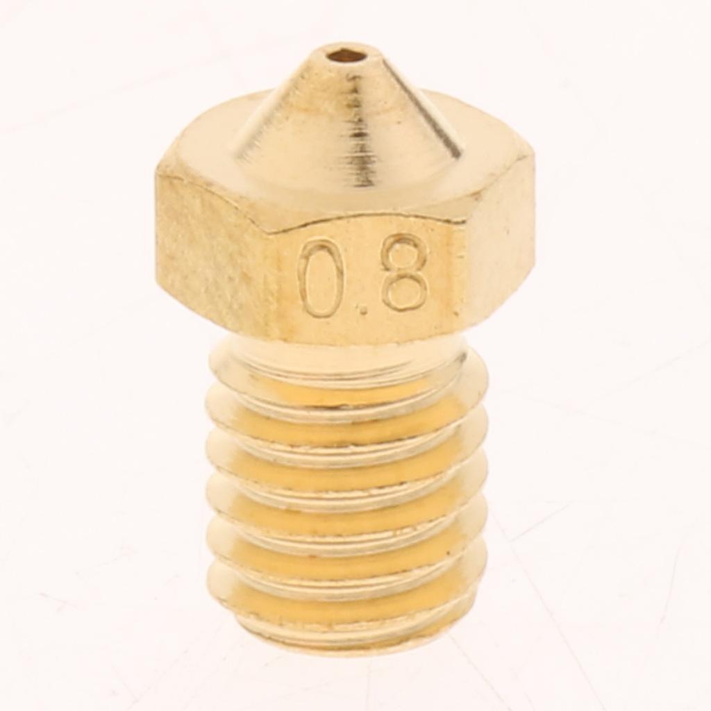 4Pcs 0.8mm 3D Printer 1.75mm Filament Extruder Nozzle Printhead Brass Copper