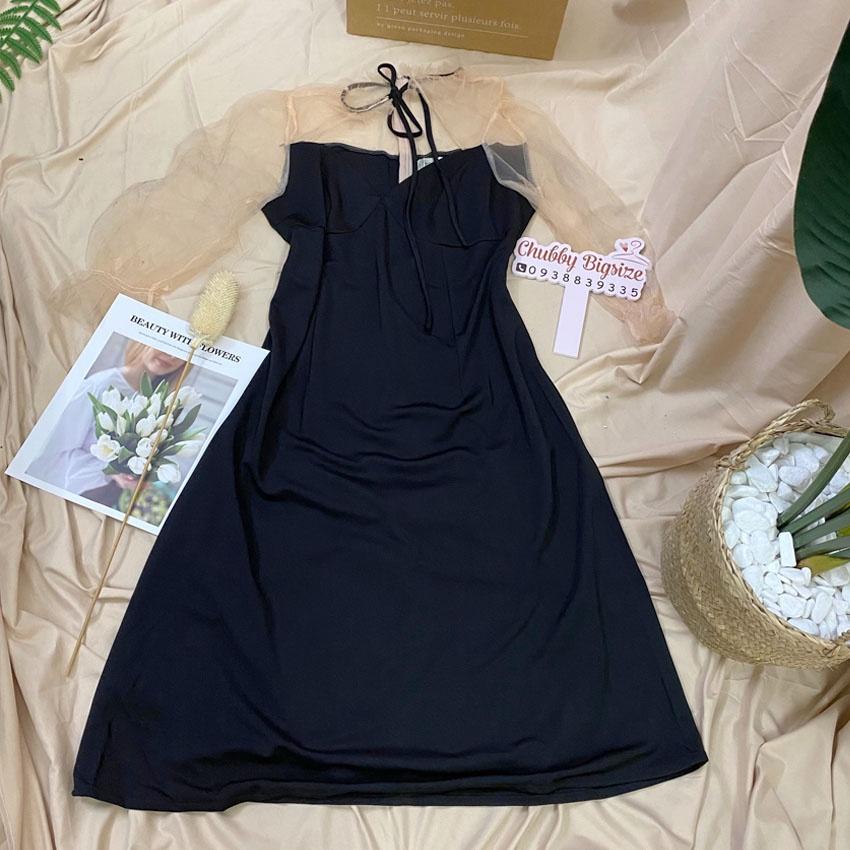 Đầm Bigsize cúp ngực phối cổ voan ChubbyBigsize
