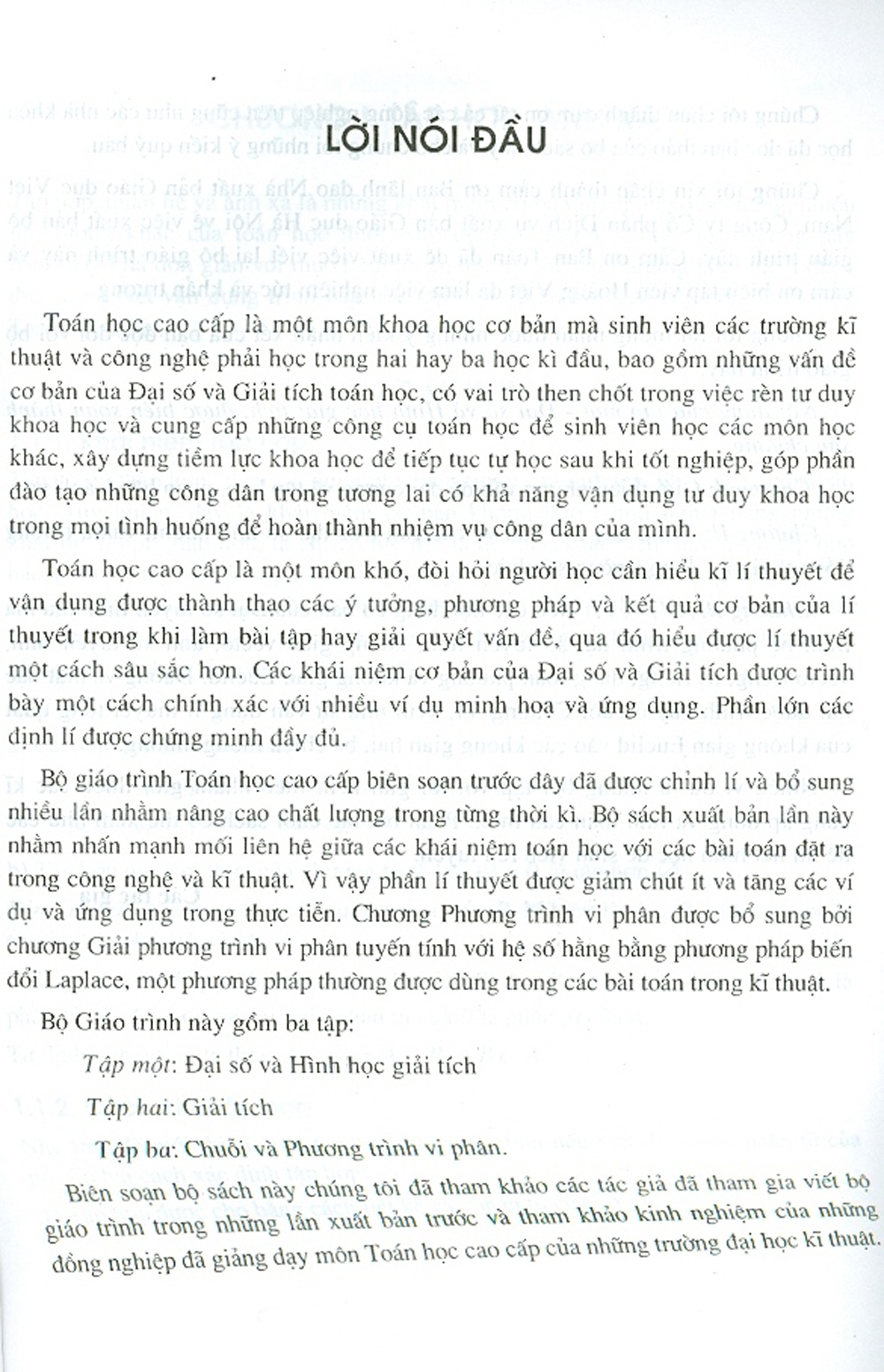 Toán Học Cao Cấp - Tập 1 - Đại Số Và Hình Học Giải Tích (Tái bản)