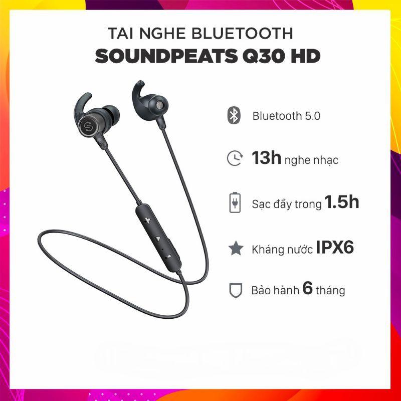 Tai Nghe Bluetooth Choàng Cổ Thể Thao SOUNDPEATS Q30 HD Chống Nước IPX6 -Hàng Chính Hãng