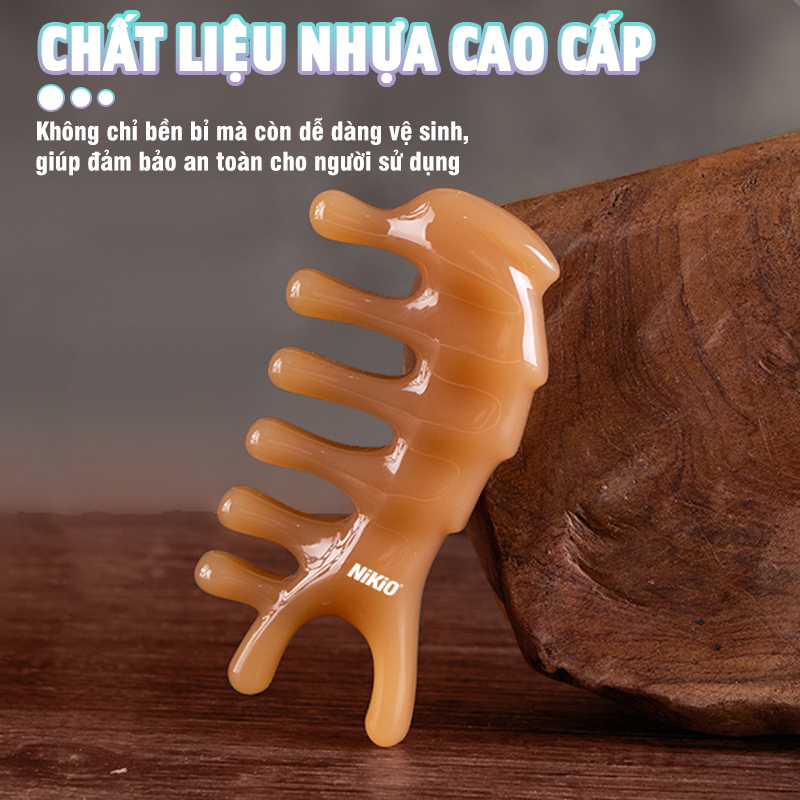 Lược massage kinh tuyến, massage da đầu Nikio NK-03C2 - Chăm sóc thư giãn đầu óc, Massage các huyệt bị trên mặt
