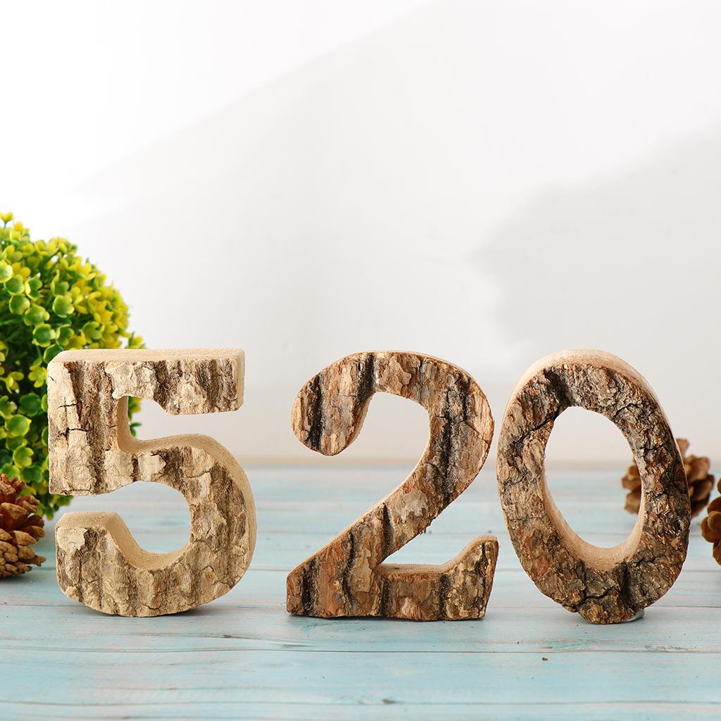 2pcs Wooden Number Decoration DIY Ornaments Decor For Home