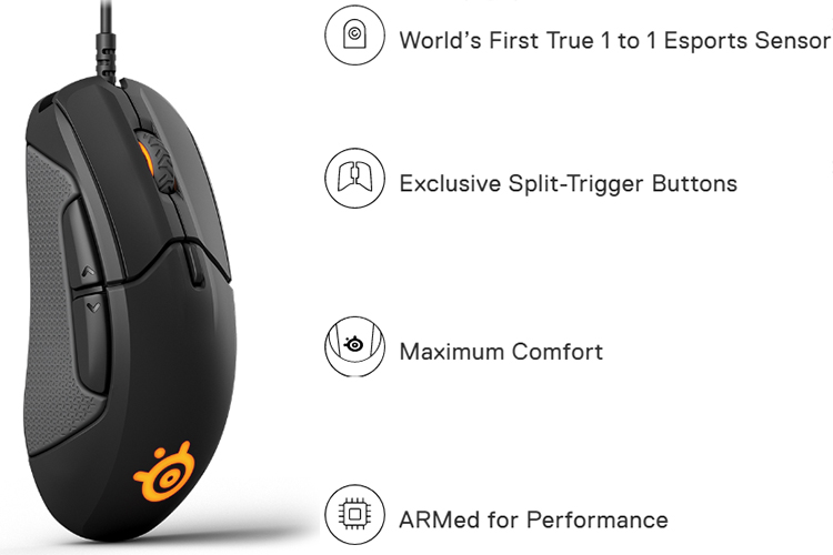 Chuột Chơi Game Có Dây SteelSeries Rival 310 12000DPI RGB 6 Phím - Hàng Chính Hãng