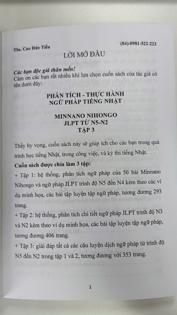 NGỮ PHÁP TIẾNG NHẬT  TRÌNH ĐỘ N5-N2 TẬP 3