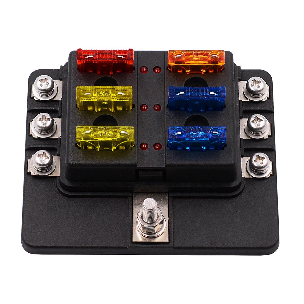 6 & 8 Way Circuit Standard ATO ATC Blade Fuse Box Block Holder Stud Terminal