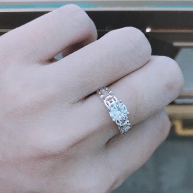 Nhẫn kim tiền đính đá nhỏ