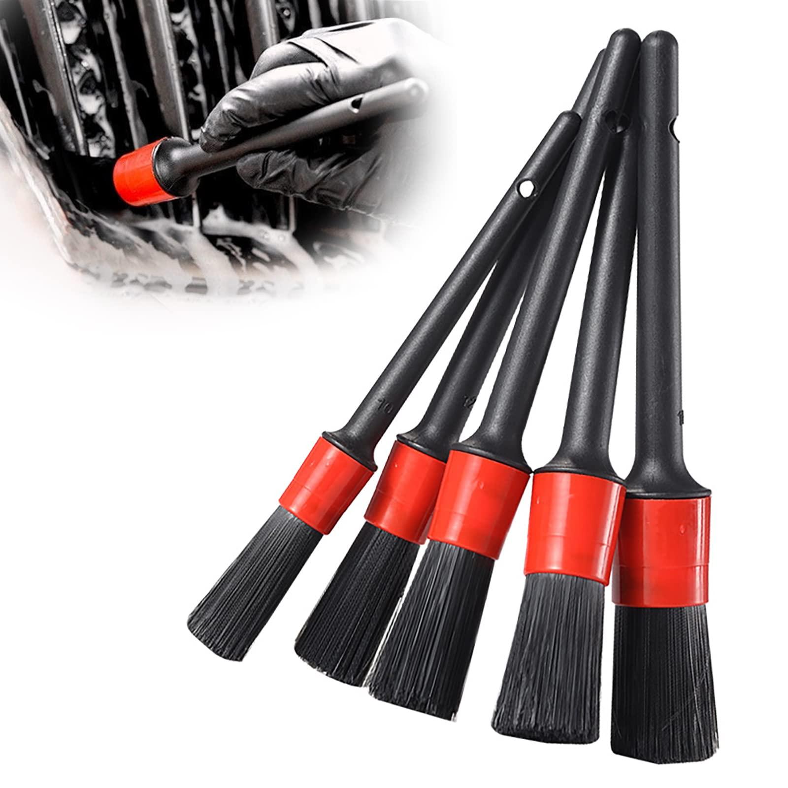 Bàn chải đặt ô tô, 5 mảnh bàn chải làm sạch xe, 5 giường cỡ khác nhau để làm sạch xe và làm sạch bên ngoài, bộ vệ sinh xe hơi